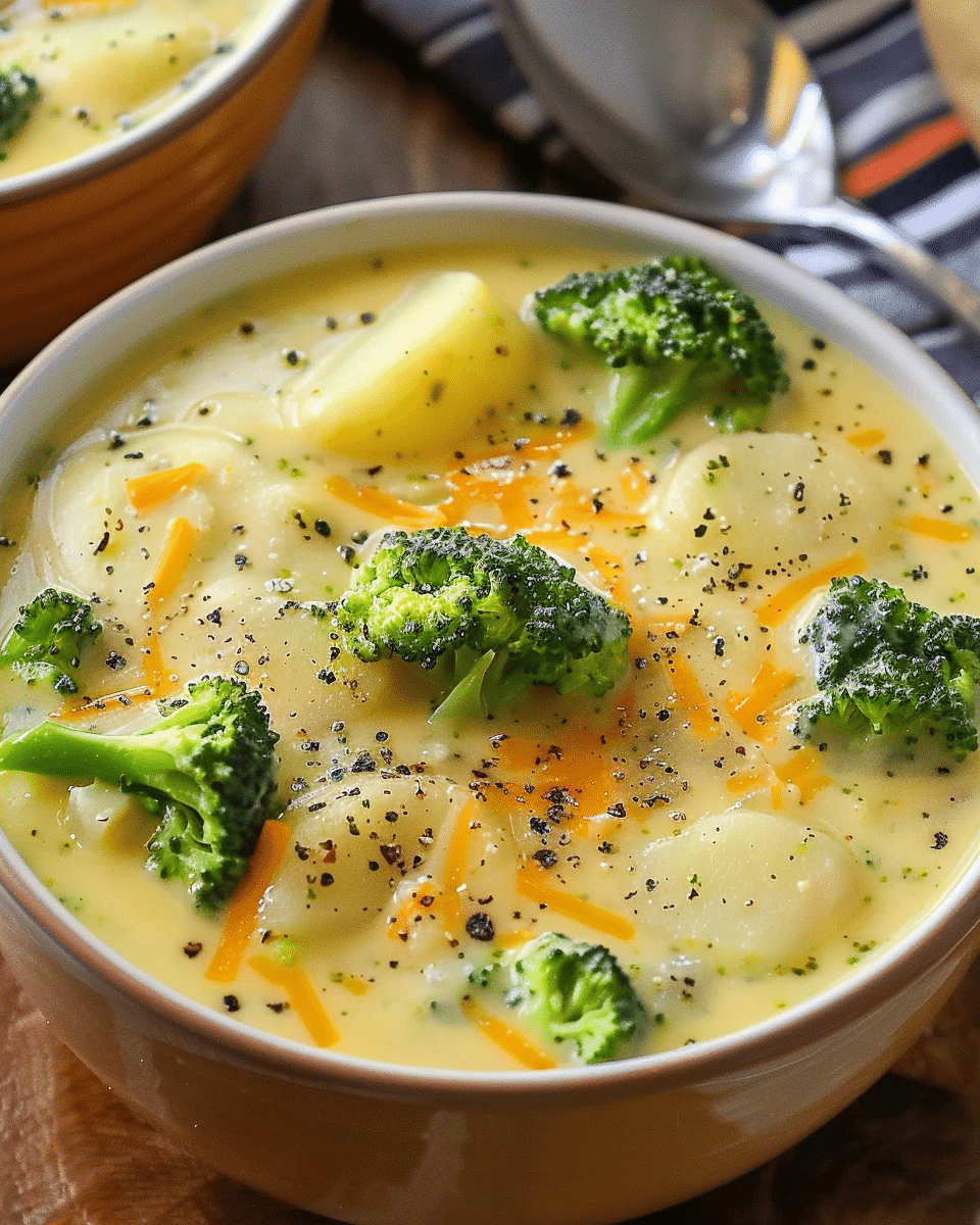 Crockpot Potato Broccoli Cheddar Soup