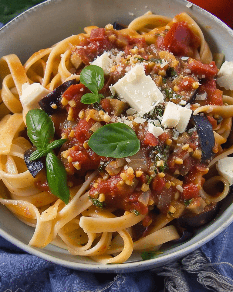 Mediterranean-Style Eggplant Pasta