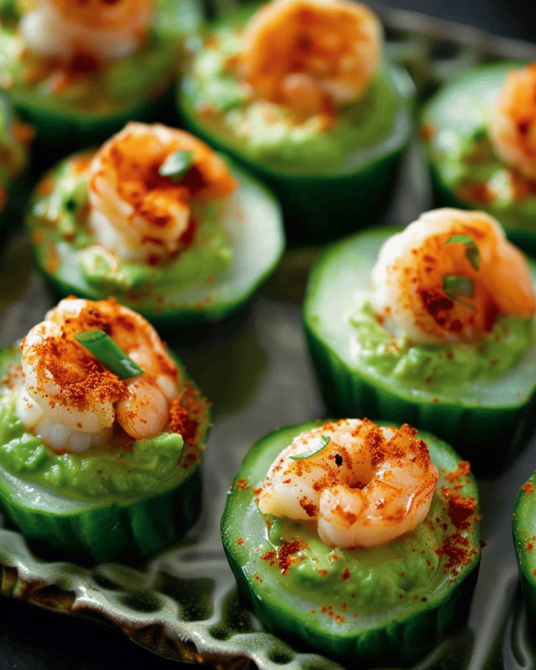 Shrimp Cucumber Avocado Bites