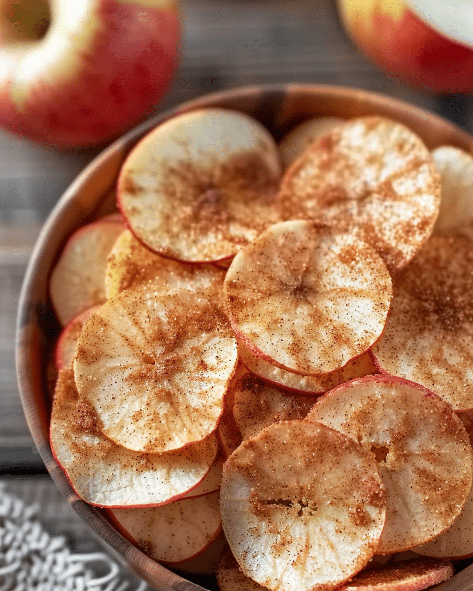 Air Fryer Apple Chips with Cinnamon Sugar
