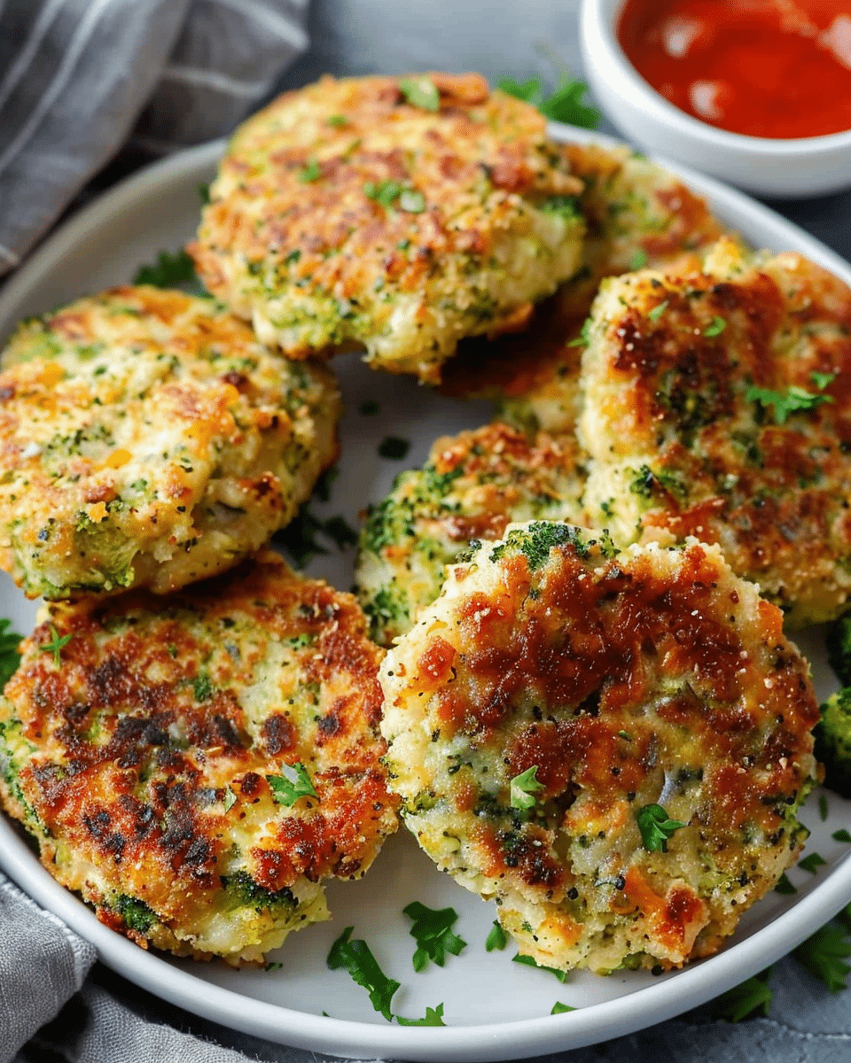 Baked Cheesy Broccoli Chicken Patties
