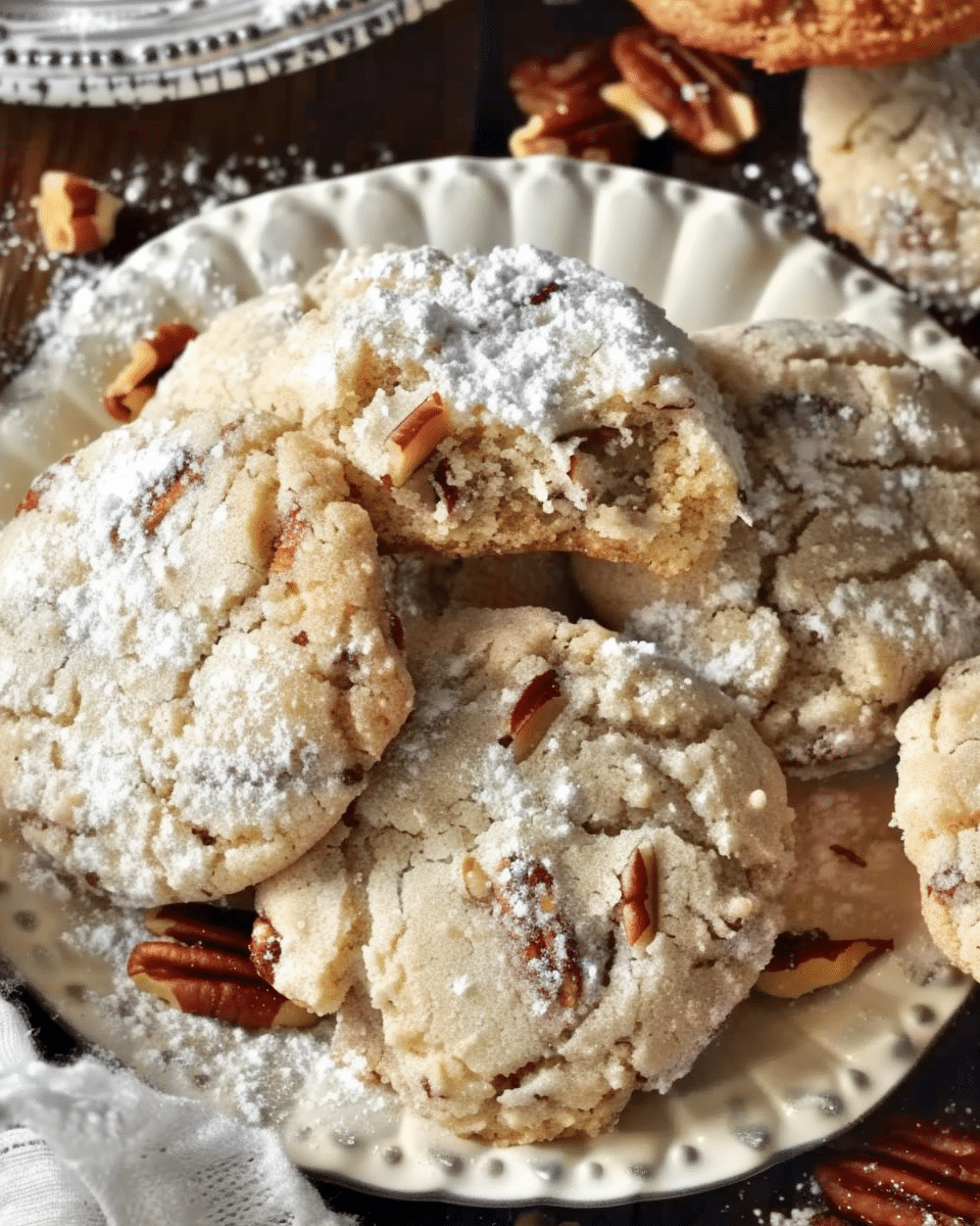 Buttery Pecan Snowball Cookies