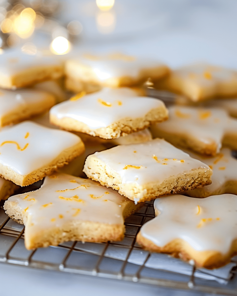 Cardamom Shortbread Cookies with Orange Glaze