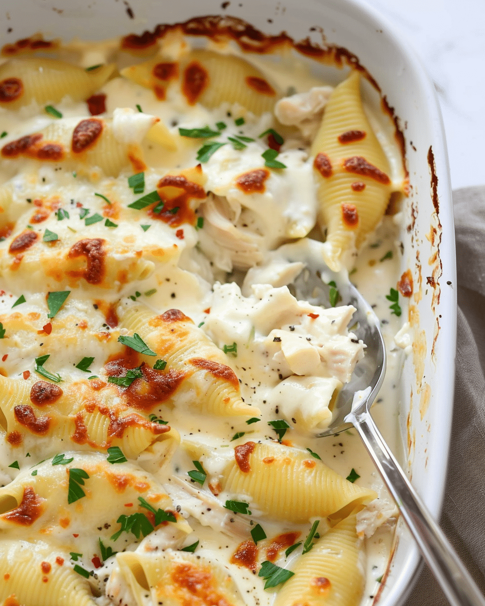 Chicken Alfredo Stuffed Shells