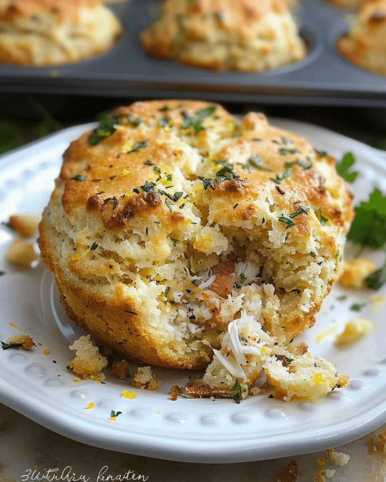 Crab Stuffed Cheddar Bay Biscuits with Lemon Butter