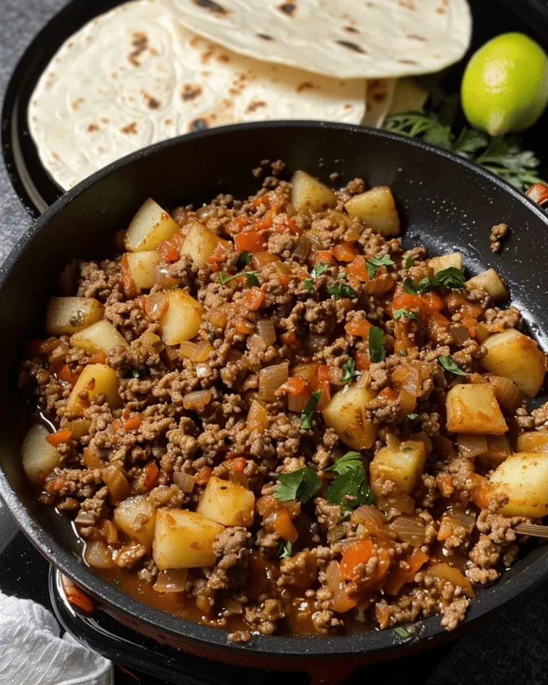 Homemade Picadillo with Flour Tortillas