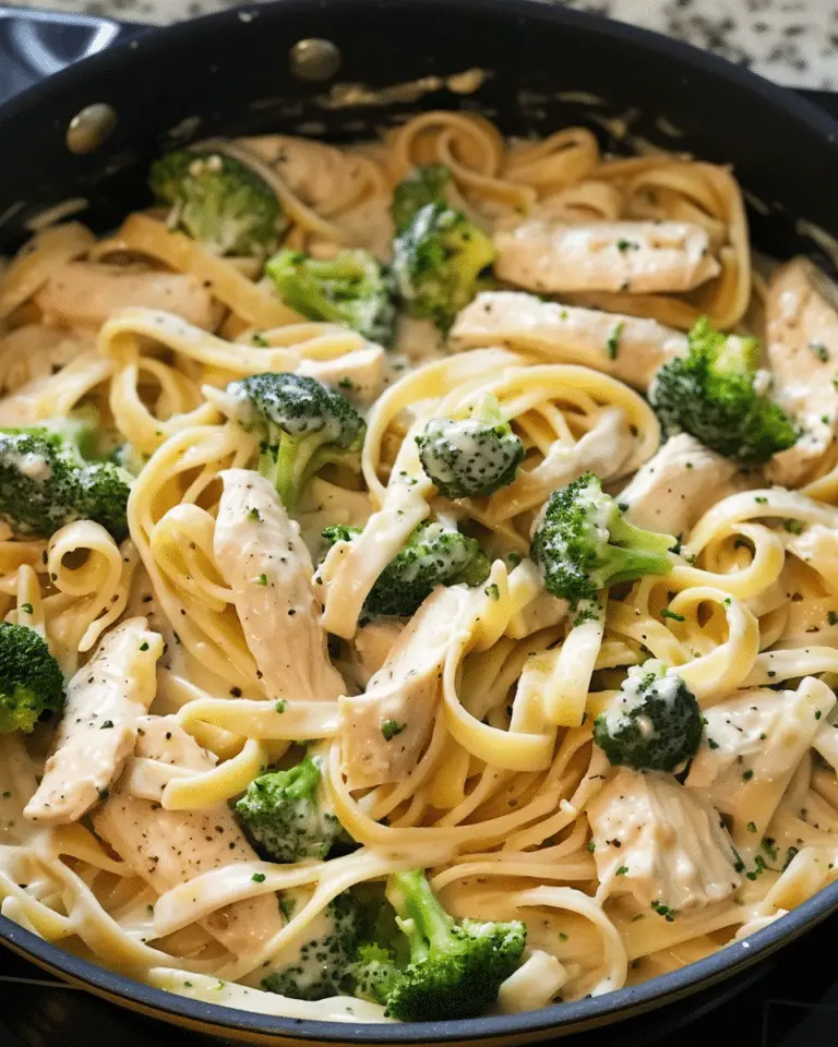 One-Pot Creamy Ranch Chicken & Broccoli Fettuccine