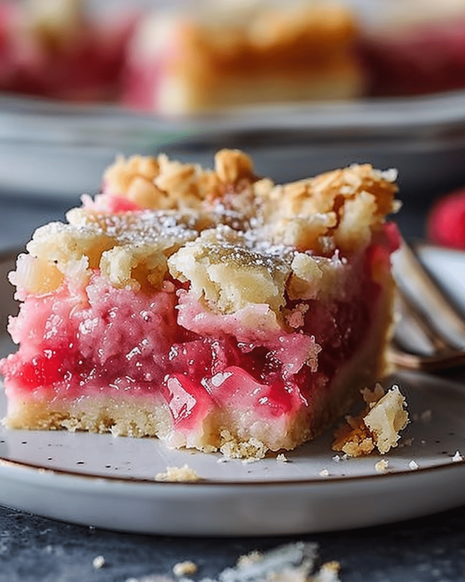 Rhubarb Pudding Bars