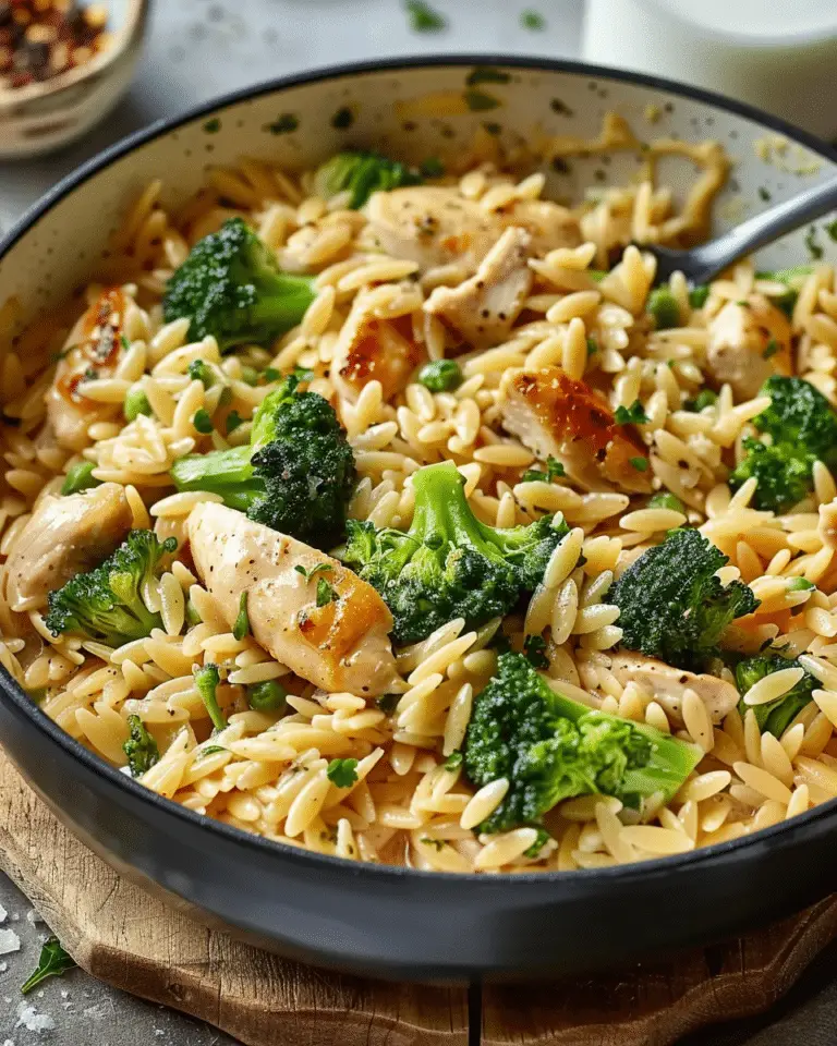 Cheesy Chicken Broccoli Orzo