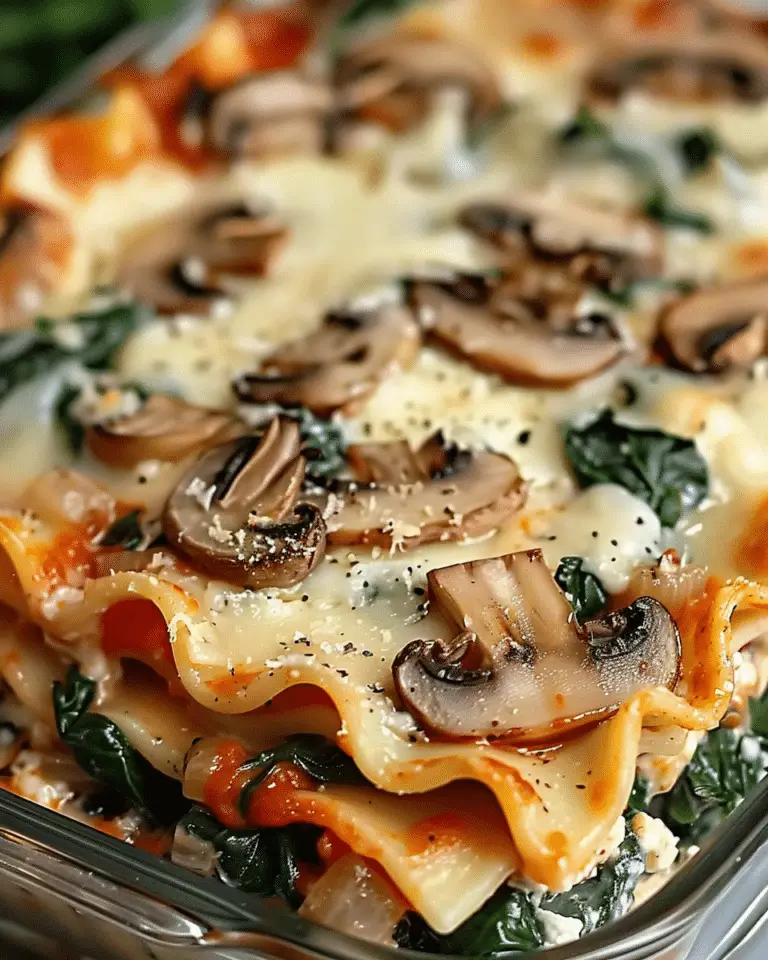 Creamy Spinach Mushroom Lasagna