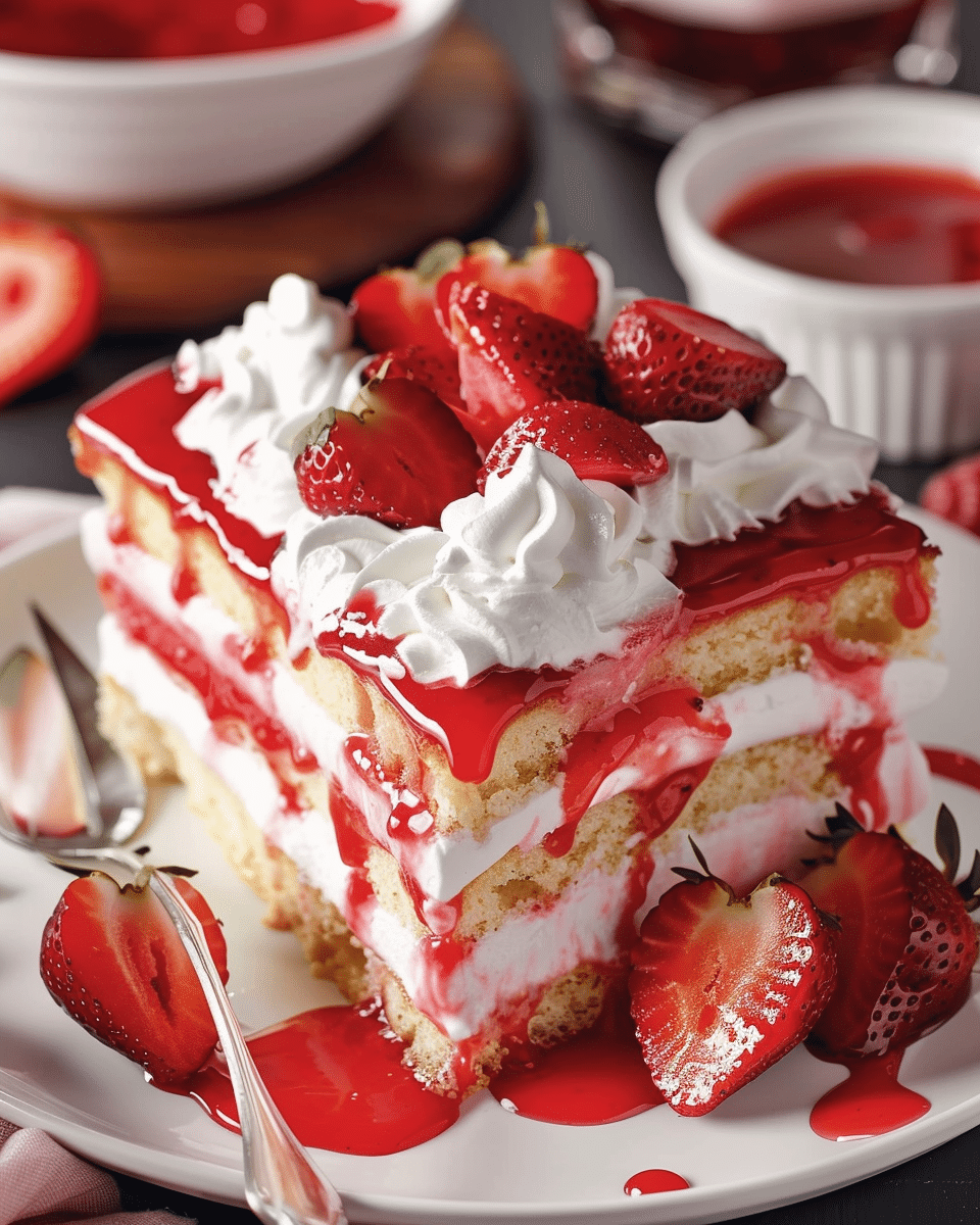 Strawberry Shortcake Poke Cake